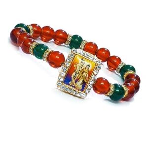 Shri Radhe Krishna Ji Jircon Finished Lucky Charms Red bracelet