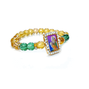 Shri Radhe Krishna Ji With Cow Jircon Finished Lucky Charms Crystal bracelet