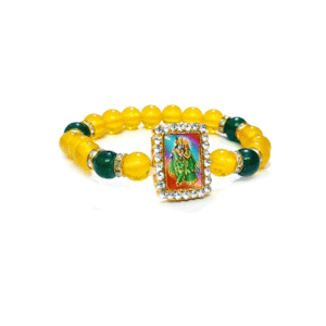 Shri Radha Krishna Ji Jircon Finished Lucky Charms Yellow bracelet