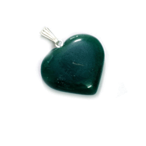 Natural Green Jade Heart Shaped Crystal Pendant