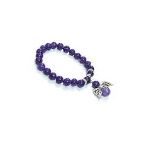 Natural Amethyst Crystal Angel Wings Bracelet For Men And Women