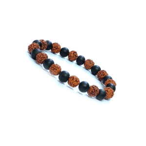 Natural Rudraksh And Karungali Wooden Charm Bracelet