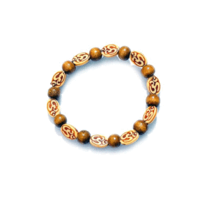 Aum Om Lucky Charm Wooden Bracelet For Men and Women