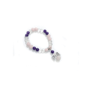 Natural Rose Quartz Amethyst Ckear Quartz Crystal Angel Wings Bracelet For Men And Women