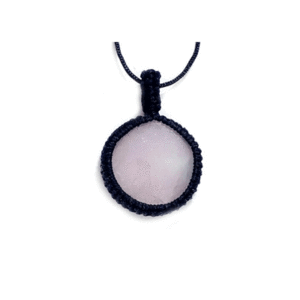 Natural Rose Quartz Round Crystal Thread Cage pendant