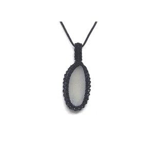 Natural White Selenite Crystal Thread Cage pendant