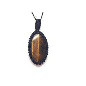 Natural Tiger Eye Thread Cage Crystal Pendant