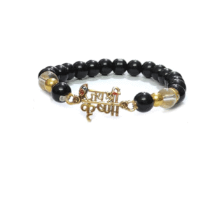 Jai Shree Krishna Krishna Ji Blessings Black Bracelet Lucky Charm Bracelet