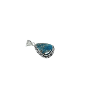 Natural Blue Apatite Crystal Drop Pendant
