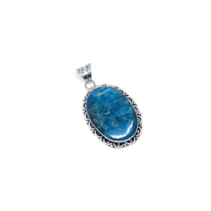 Natural Blue Apatite Crystal Pendant