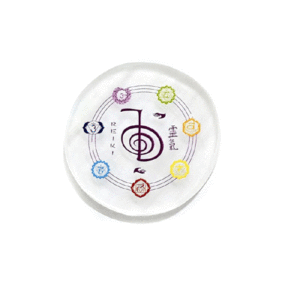 Natural Selenite Cho Ku Rei Chakra Symbol Meditaing Crystal Charging Plate with Box