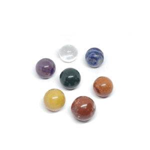 Natural Chakra Crystals 7 Mini Balls Spheres for Reiki and All Chakras