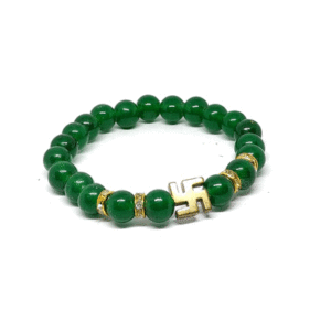 Swastik Symbol Blessings D Green Lucky Charm Bracelet