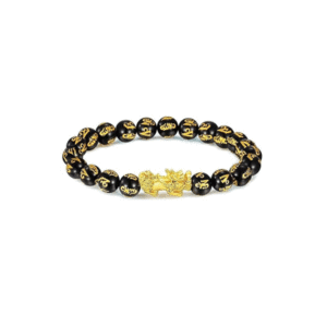 Feng Shui Tibetan Pi Yao Pi Xiu Buddhist Om Mani Padme Hum Engraved Black Bracelet