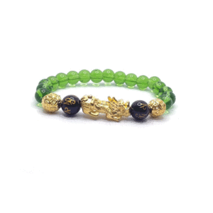 Pi Yao Pi Xui Dragon With Tibetan Buddhist Auspicious Om Mani Padme Hum Mantra Engraved Crystal L Green Bracelet