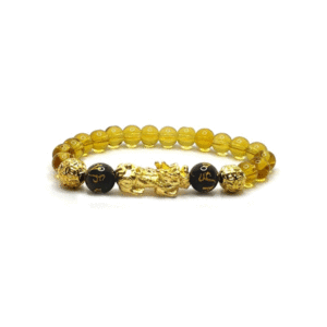 Pi Yao Pi Xui Dragon With Tibetan Buddhist Auspicious Om Mani Padme Hum Mantra Engraved Crystal Multi Colour Bracelet