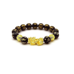 Feng Shui Tibetan Buddist Pi Yao Pi Xiu Buddhist Om Mani Padme Hum Engraved Black Bracelet