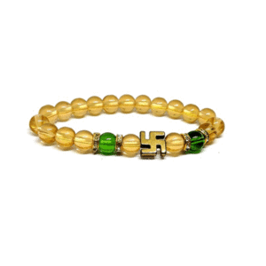Swastik Symbol Blessings Yellow Lucky Charm Bracelet