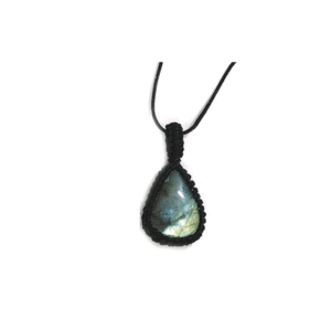Natural Labradorite high Fire Crystal Thread Cage pendant