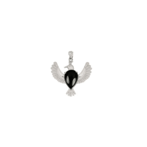 Natural Black Tourmaline Eagle Shaped Crystal Pendant