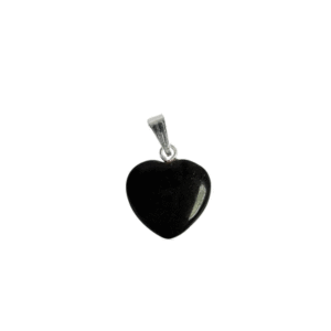 Natural black Obsidian Crystal Mini heart Shaped Pendant