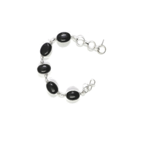 Natural Black Obsidian metal Crystal Adjustable Bracelet