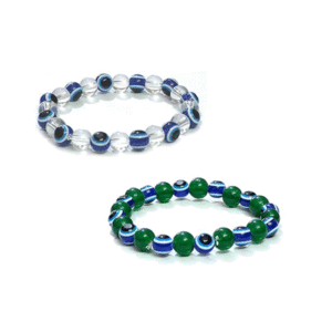 Set Of 2 Evil eye Crystals Charm Bracelets For Men and Women