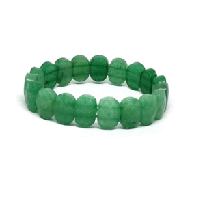 Natural Green Aventurine Oval Faceted Crystal Bracelet