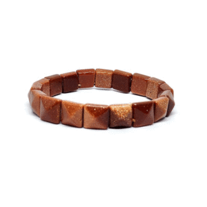 Red Gold Stone Sand Stone Pyramid Shaped Bracelet Crystal Bracelet