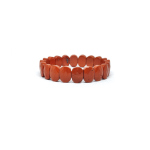 Natural Red Jasper Oval Faceted Crystal Bracelet
