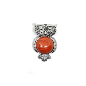 Natural Red Jasper Crystals Owl Shaped Pendant Reiki Healing