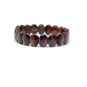 Natural Red Tiger Eye's Faceted Oval Shaped Crystal Bracelet