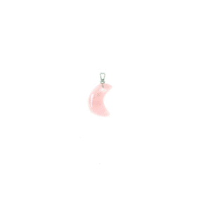 Natural Rose Quartz Moon Shaped Crystal Mini Pendant