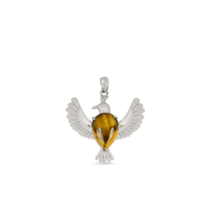 Natural Tiger Eye Eagle Shaped Crystal Pendant