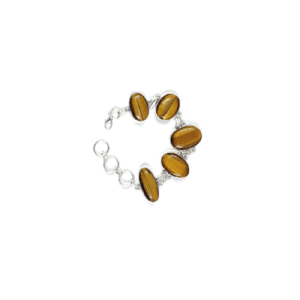 Natural Tiger Eye metal Crystal Adjustable Bracelet