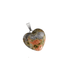 Natural Unakite Crystal Mini heart Shaped Pendant