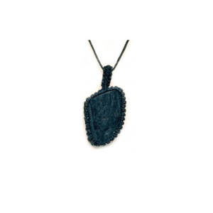 Natural Black Tourmaline Raw Rough Uneven Shaped Thread Cage Crystal Pendant For Men And Women