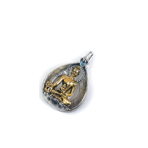 Lord God Golden Buddha Meditating Auspecious Lucky Charm Pendant