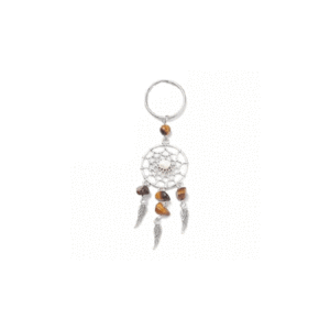 Natural Tiger Eye Crystals Dream Catcher Lucky Charm Crystals Key Chain Key Ring