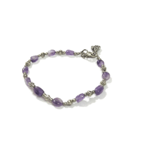 Natural Amethyst Crystal Lucky Charm Adjustable Bracelet