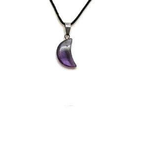 Natural Amethyst Crystal Mini Moon Shaped Crystal Stone Pendant