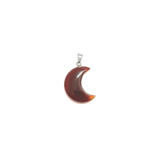 Natural Red Carnelian Crystal Mini Moon Shaped Crystal Stone Pendant