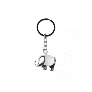 Natural Clear Quartz Crystal Elephant Shped Key Chain Key Ring