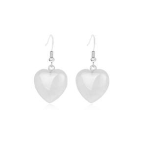 Natural Clear Quartz heart Earings Lucky Charm Crystal Earings Pair For Women And Girls