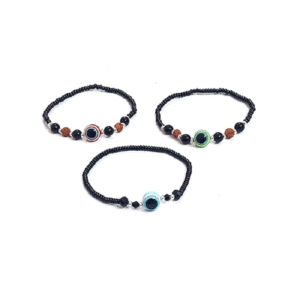 Set Of 3 Evil Eye Lucky Charm Stretch Bracelet For men And Women