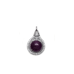 Natural Amethyst Crystal Jircon Finished Pendant