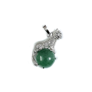 Natural Green Aventurine Crystal Tiger Shaped Pendant