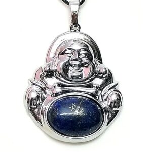 Natural Lapis Lazuli Crystal feng Shui Laughing Buddha Happy Man Pendant