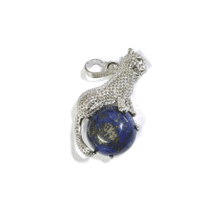 Natural Lapis Lazuli Crystal Tiger Shaped Pendant