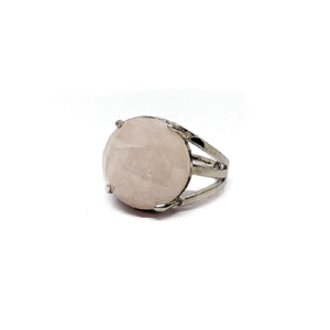 Natural Rose Quartz Crystal Faceted Diamond Cut Free Size Ring